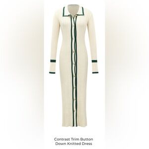 Contrast Trim Button Down Knitted
Dress -worn twice